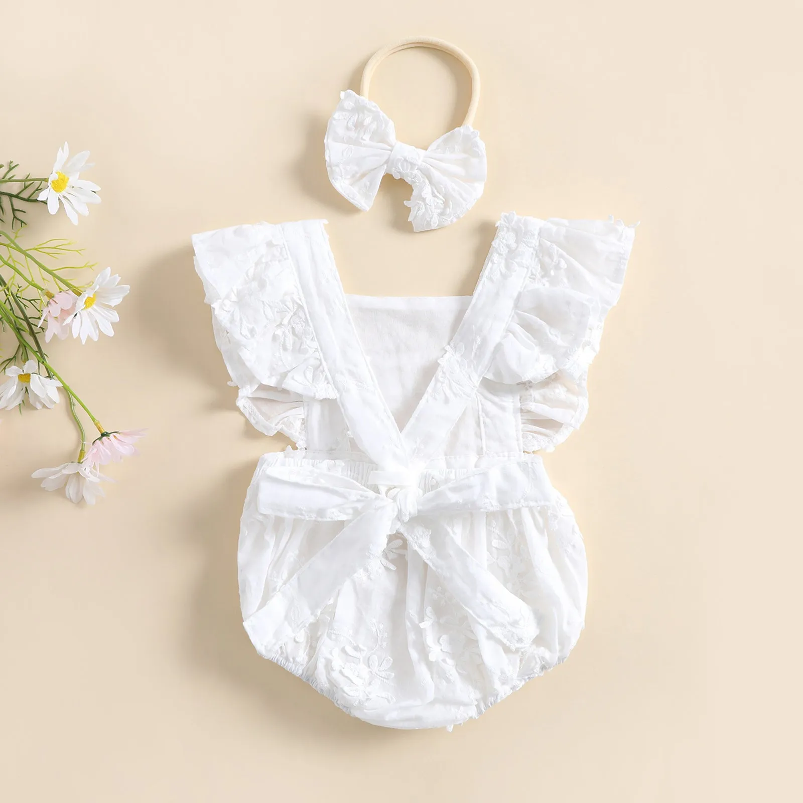 ELODIE Floral Romper with Headband