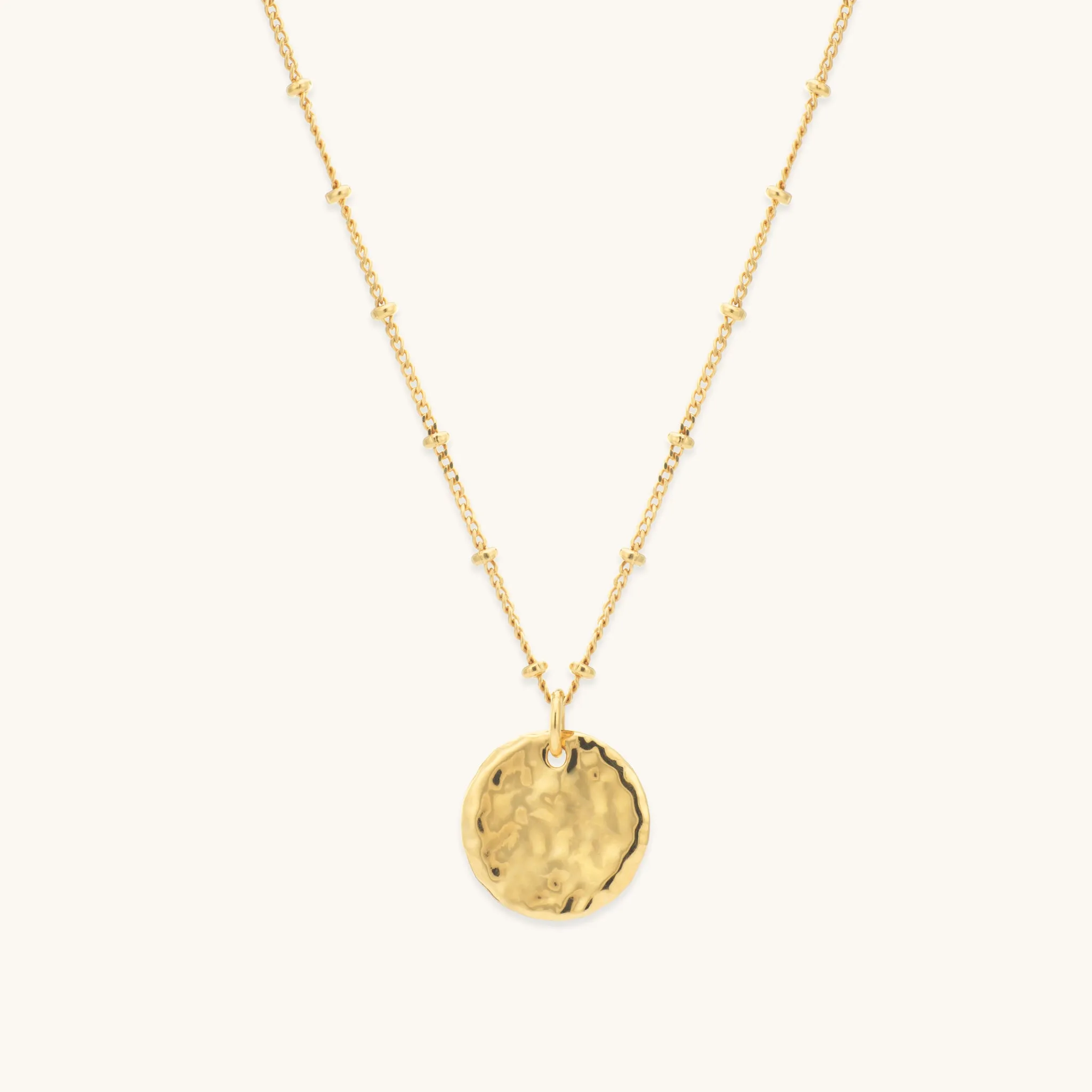 Engravable Classic Medallion Necklace Gold