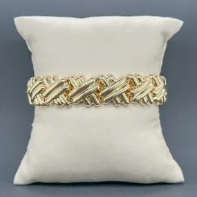 Estate 14K Y Gold X Link Bracelet 17.45