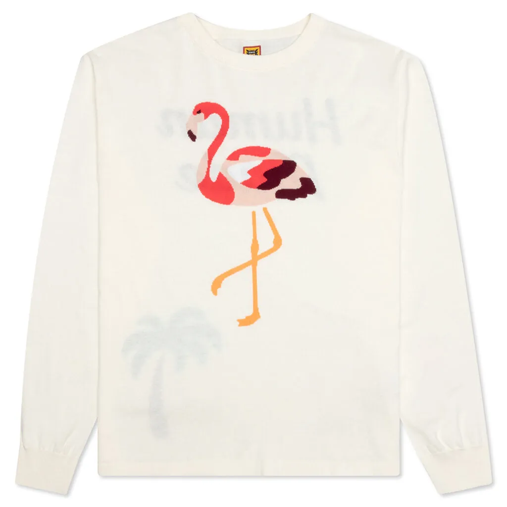 Flamingo Knit Sweater - White