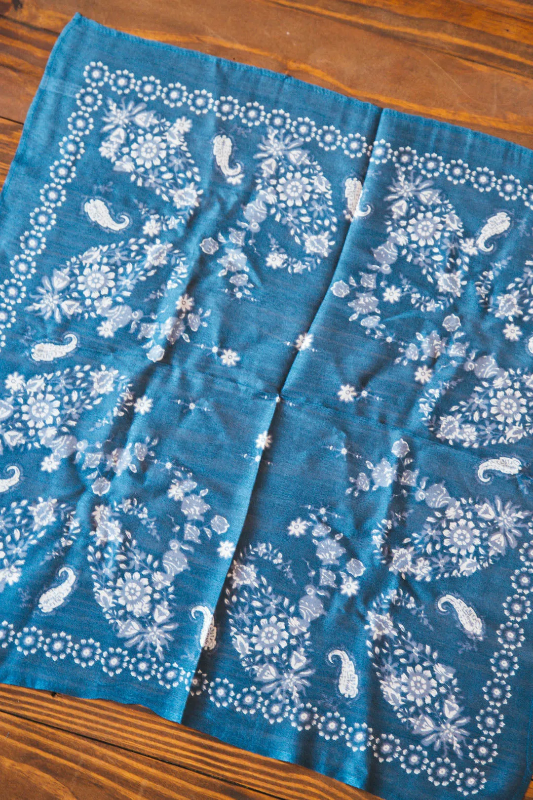 Floral Vine Handkerchief, Blue