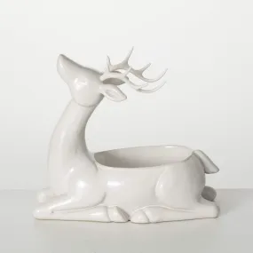 Glossy White Deer Bowl