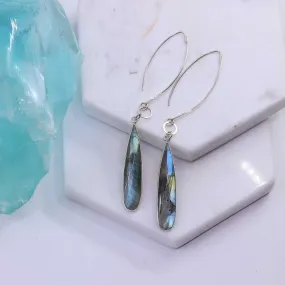 Harlow - Labradorite Long Drop Earrings