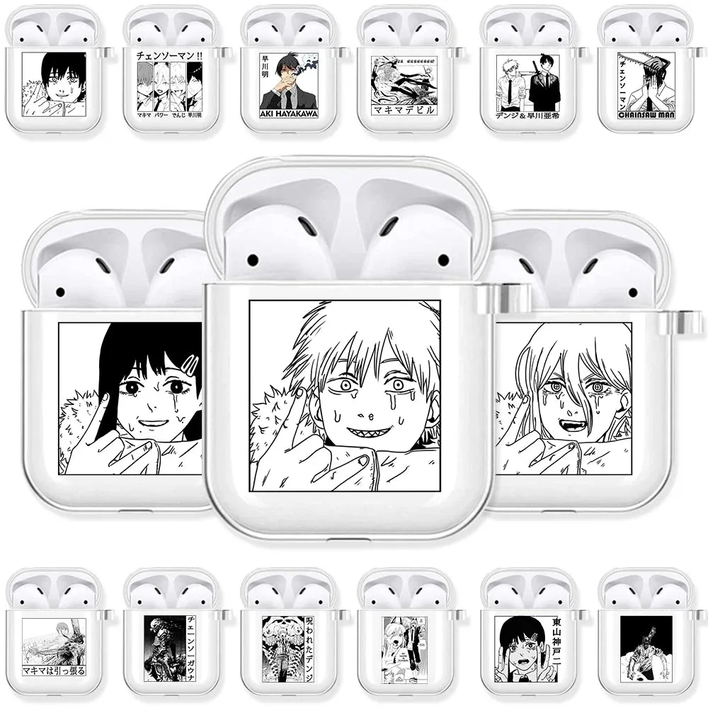 Horrible Anime Chainsaw Man Soft TPU Case For Apple Airpods Pro 3 2 1 Power Denji Makima Aki Pochita Earphone Cover Airpod Case