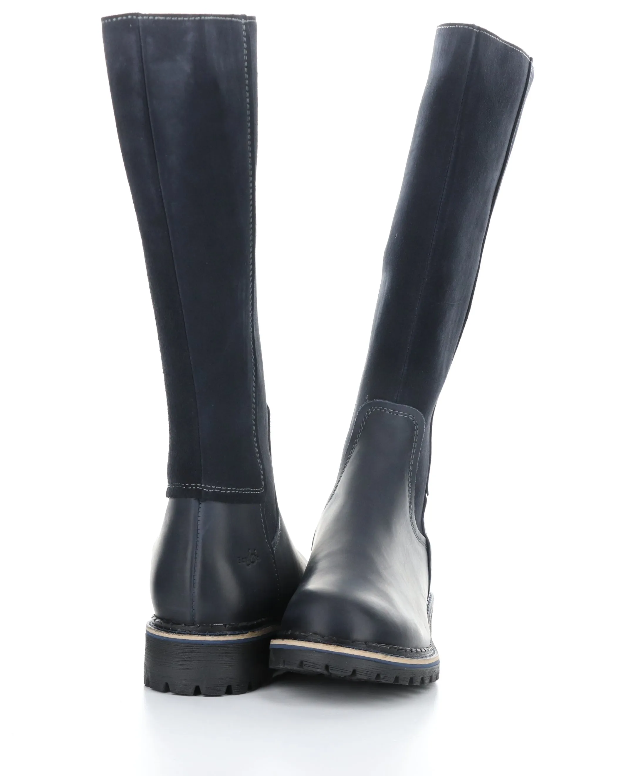 HUDSON NAVY Round Toe Boots