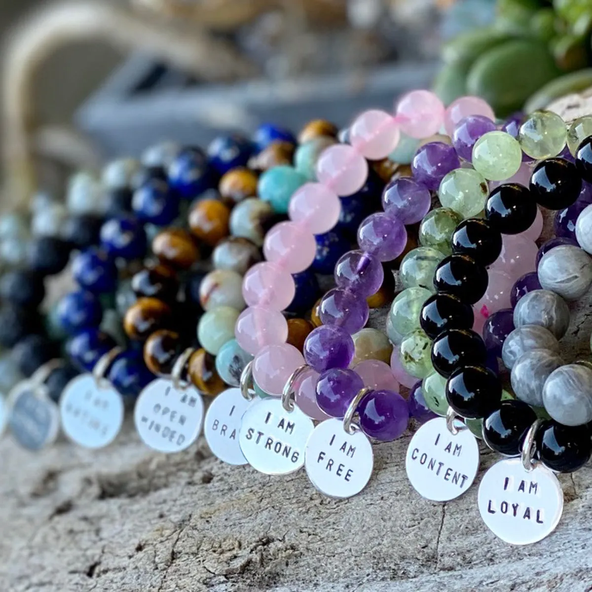 I am Free Affirmation Bracelet with Amethyst to Encourage You to Try New Things