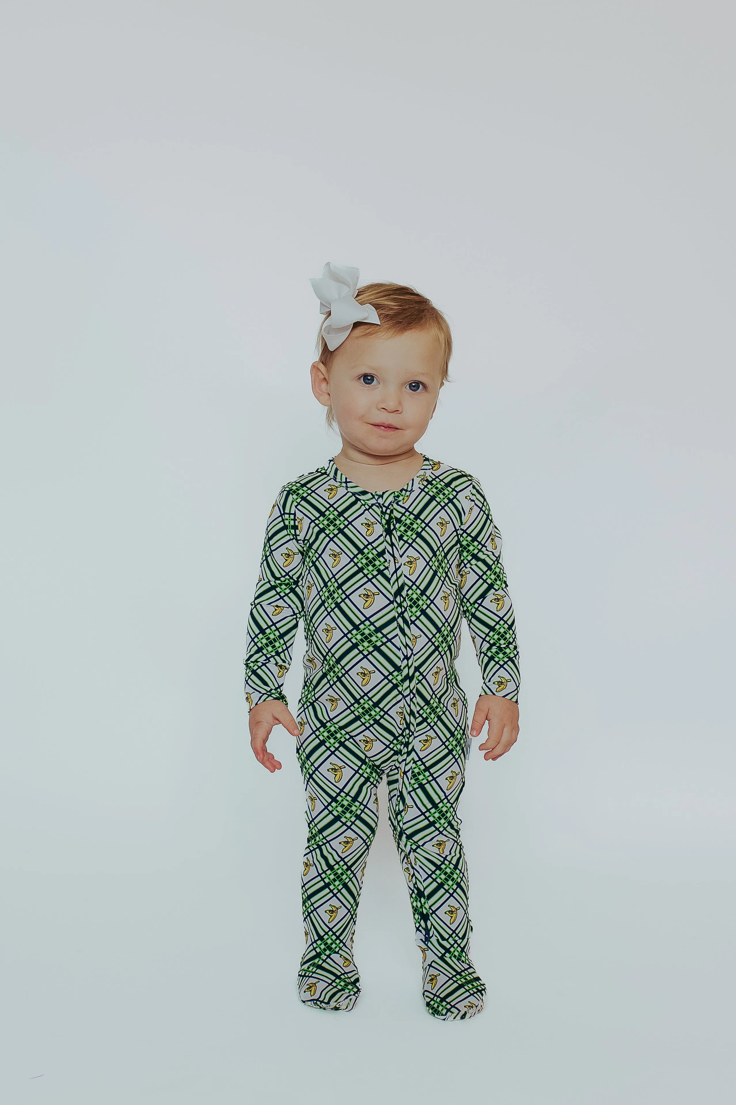 INFANT/TODDLER Bananas Double Zip Footie Pajamas - Plaid