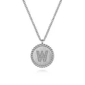 Initial W Medallion Necklace