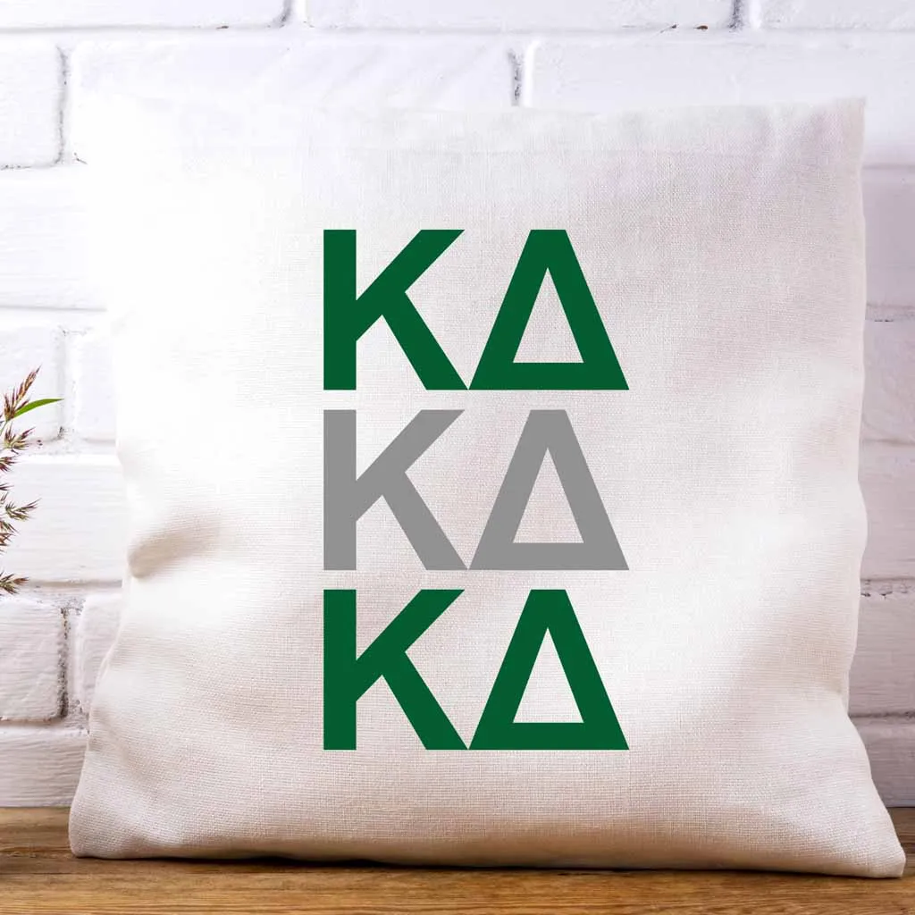 Kappa Delta Throw Pillow Cover with Greek Letters