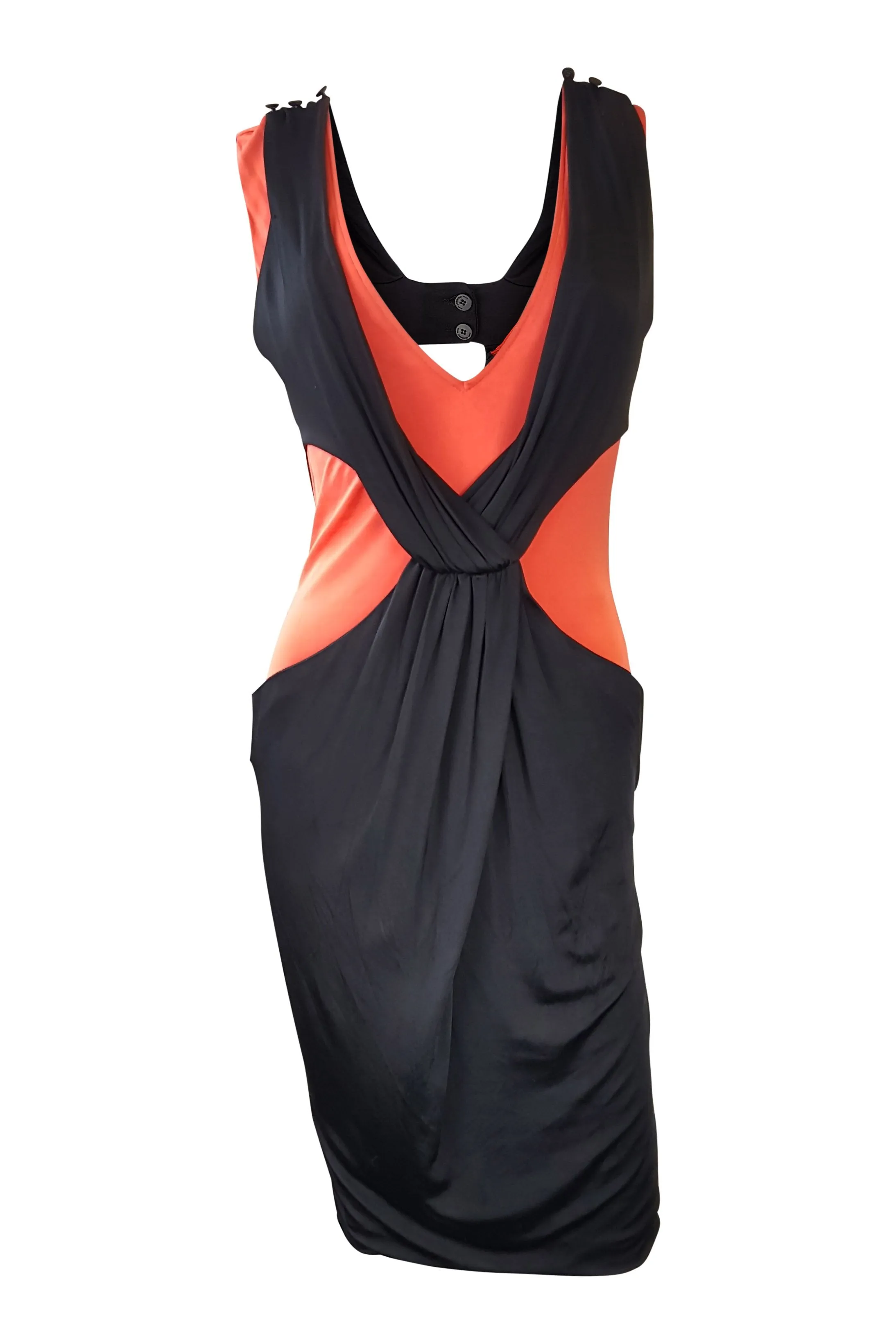 KARL LAGERFELD Colour Block Black and Red Spandex Dress (IT 40)