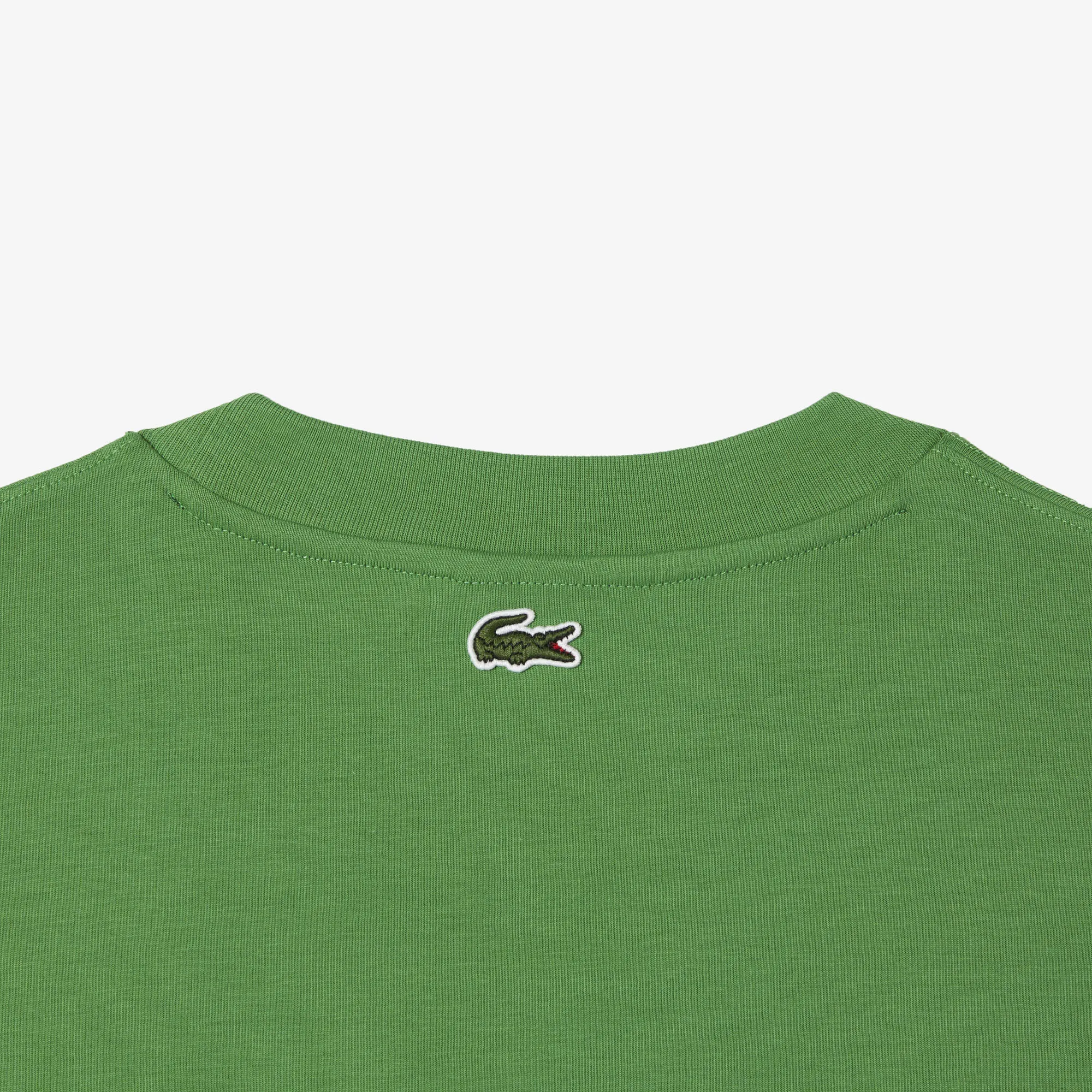 LACOSTE Men’s Crew Neck Loose Fit Crocodile Print T-Shirt