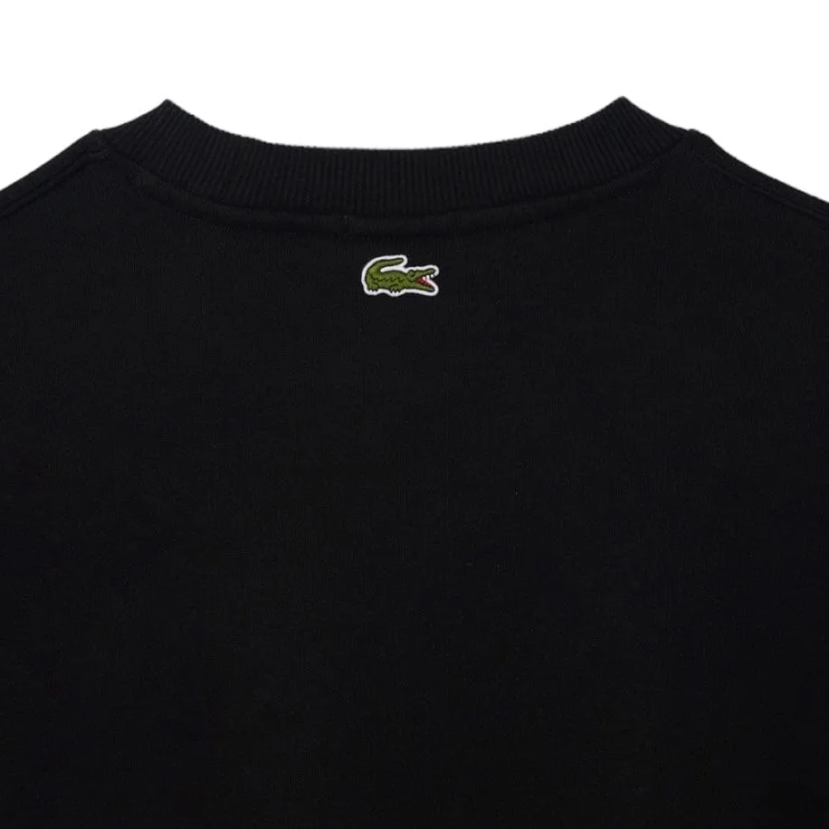 Lacoste Unisex Loose Fit Crocodile Badge Sweatshirt (Black) SH6405-51