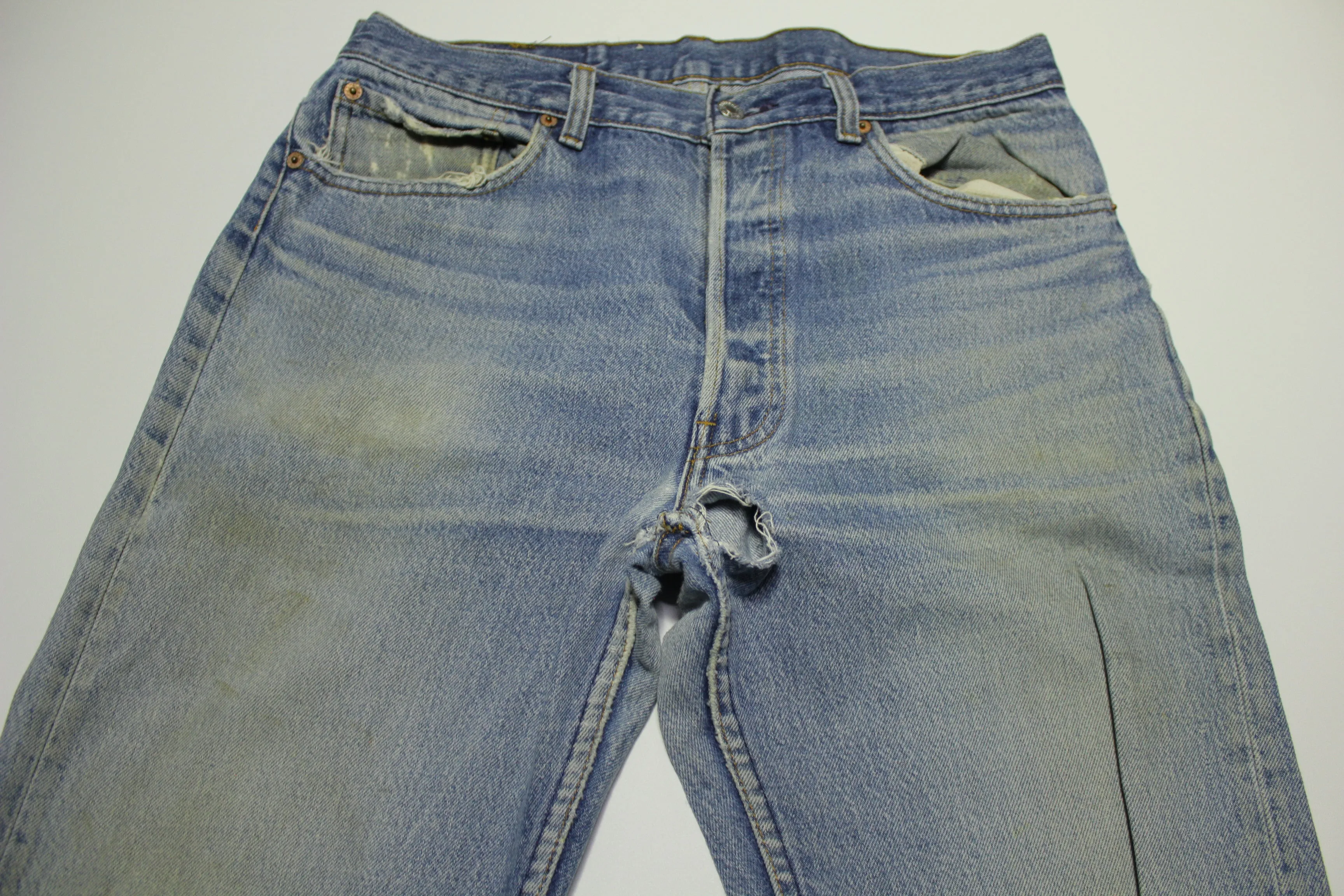 Levis 501xx Red Tab Vintage 80s Button Fly Denim Grunge Rocker Jeans