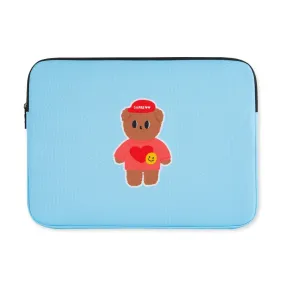 Light Blue CUTIE BEAR Graphic Laptop Sleeves 13 15 inch Cases Protective Covers Handbags Square Pouches Designer Artist Prints School Collage Office Lightweight