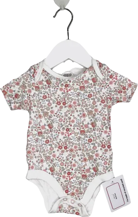 Mamas & Papas White Floral Short Sleeve Bodysuit 3-6 Months