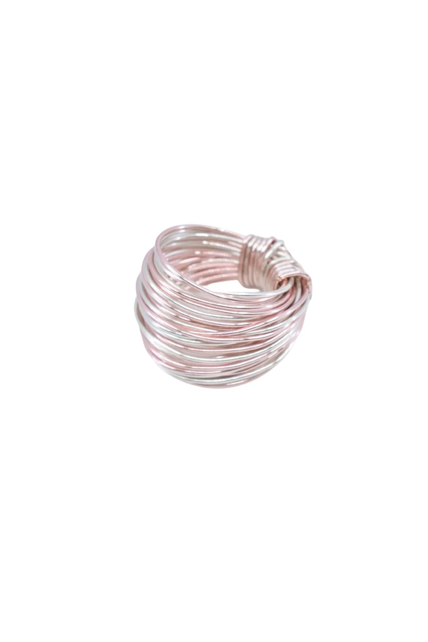 Marcia Wire Wrap Ring in Rose Gold with Silver