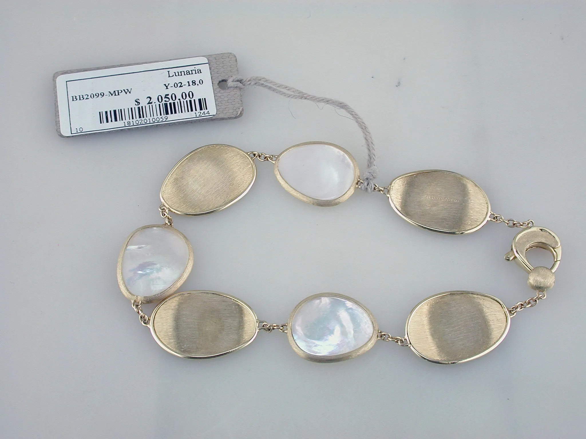 Marco Bicego White Mother of Pearl Lunaria Bracelet BB2099 MPW