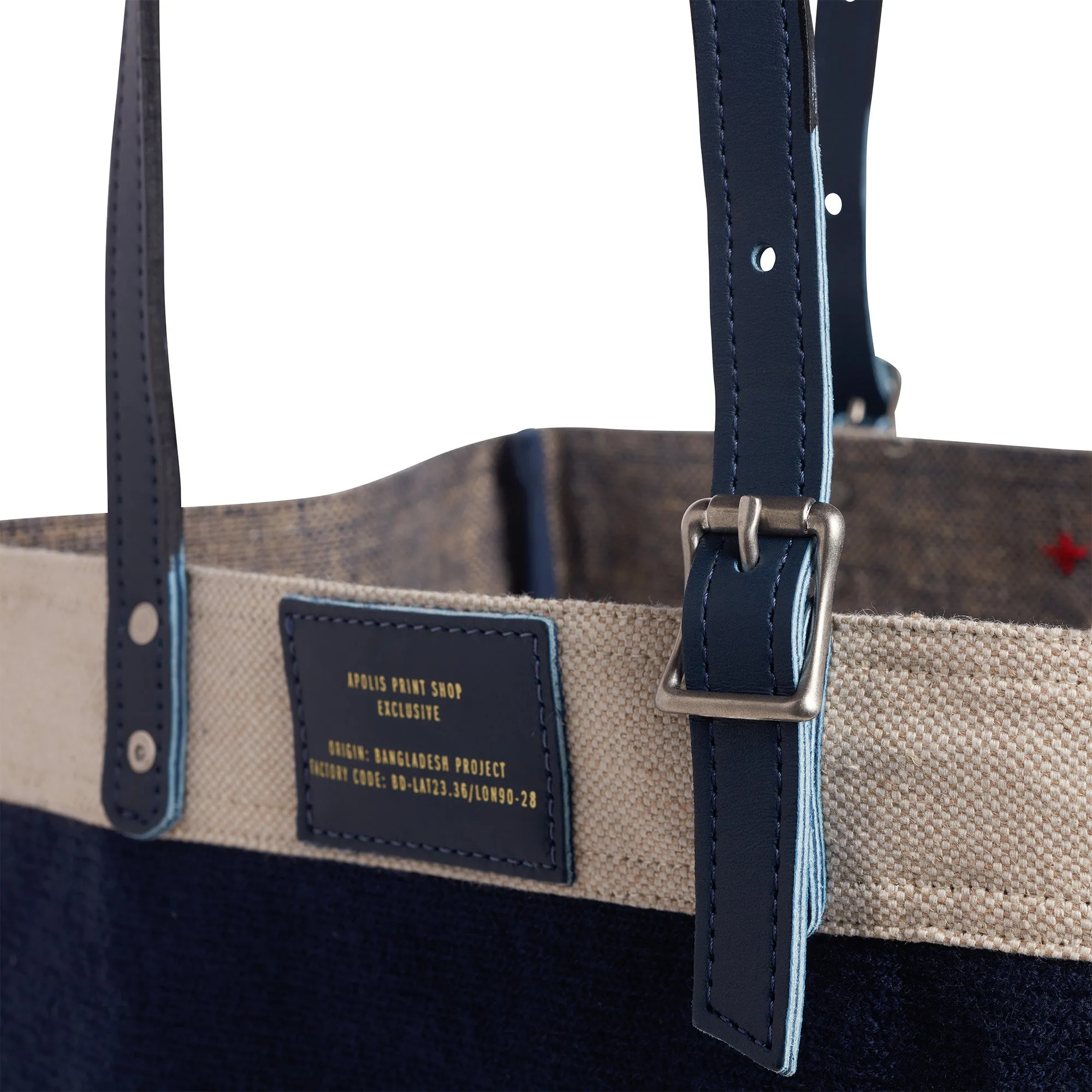 Market Bag in Collegiate Blue Chenille with Adjustable Handle