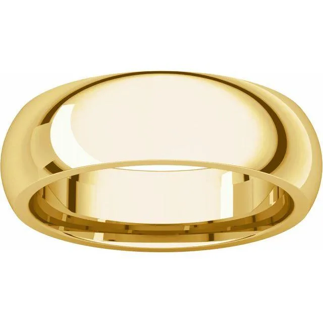 Men's Comfort Fit Classic Domed Wedding Band