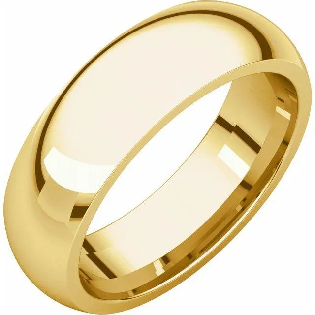 Men's Comfort Fit Classic Domed Wedding Band