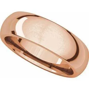 Men's Comfort Fit Classic Domed Wedding Band