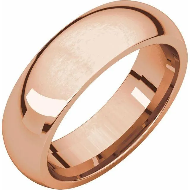 Men's Comfort Fit Classic Domed Wedding Band