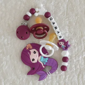 Mermaid Personalised Pacifier Clip