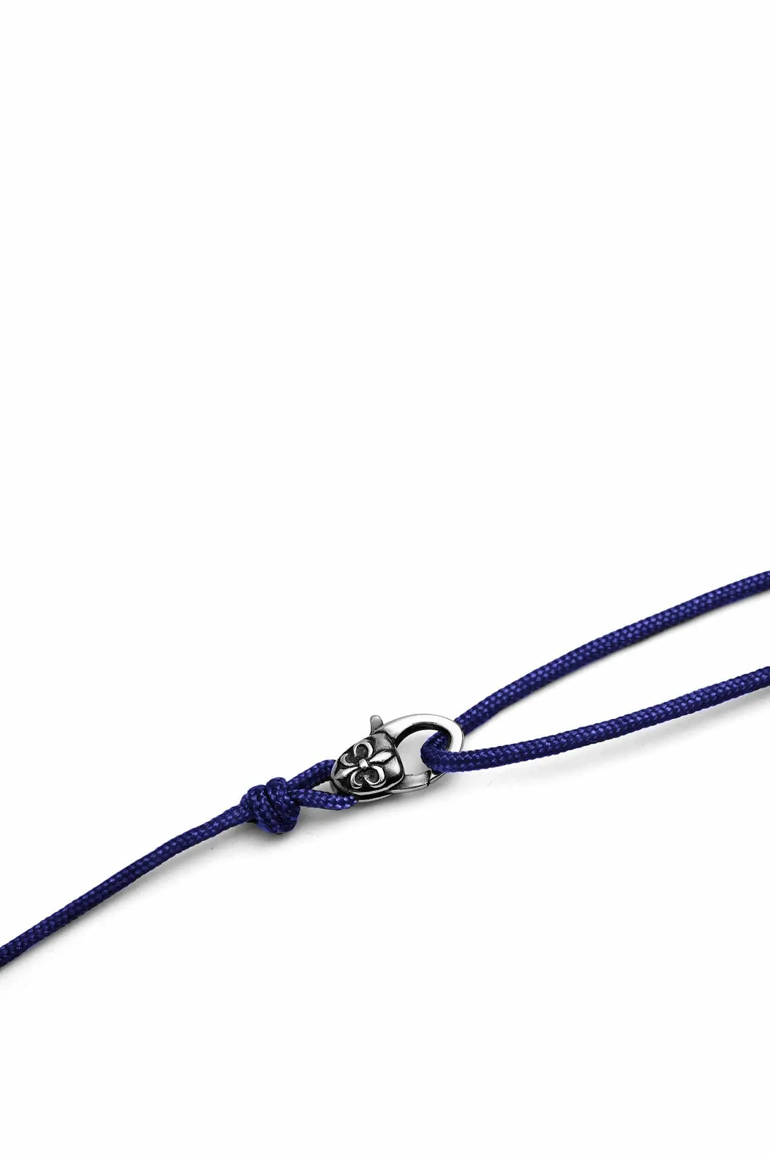 Navy Wrap-Around String Bracelet with Sterling Silver Lock