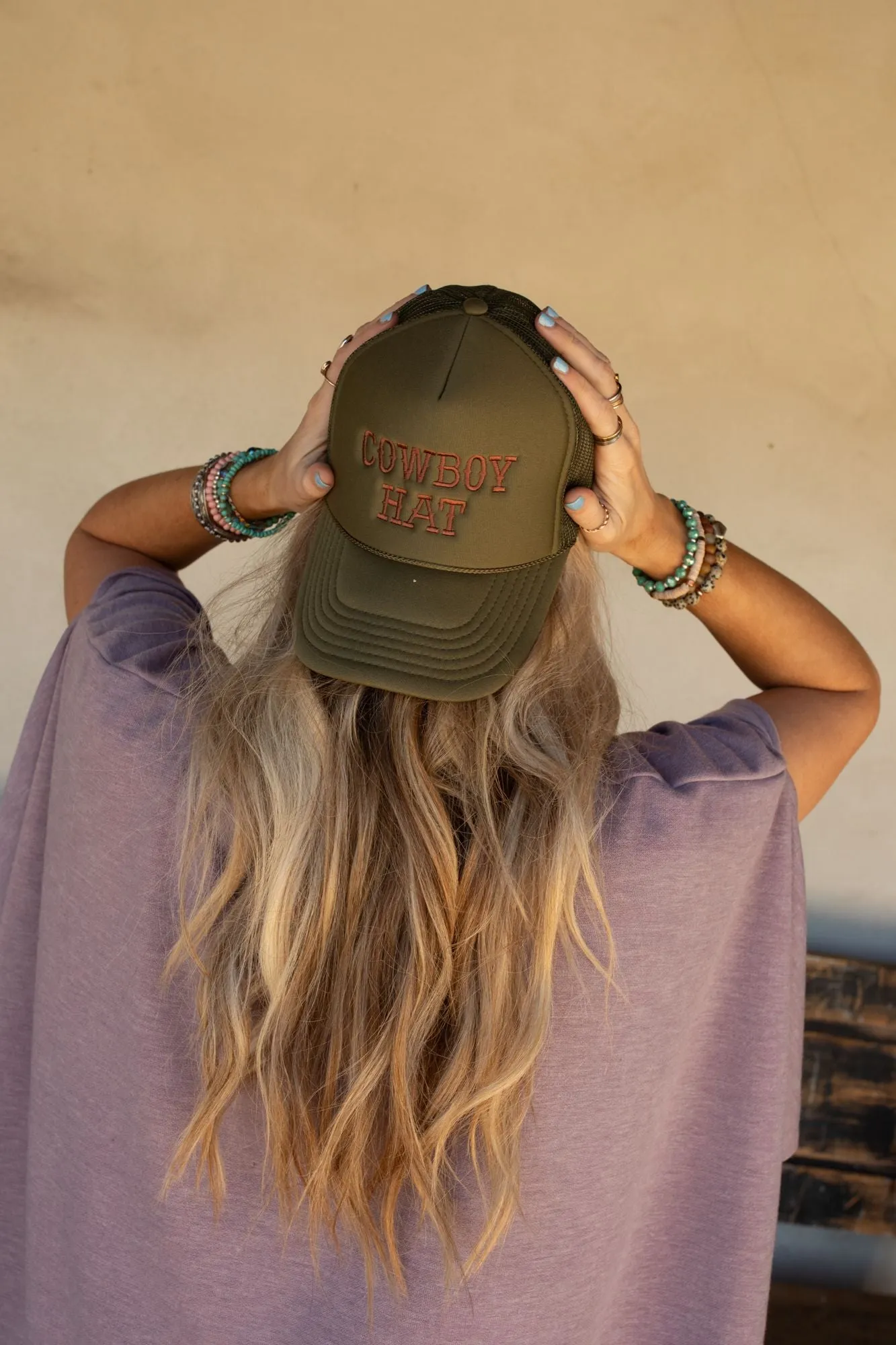 Not Your Cowboy Trucker Hat - Olive