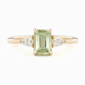 Olivia Ring 1.18ctMontana Green Sapphire, 14k Yellow Gold (One of a kind)