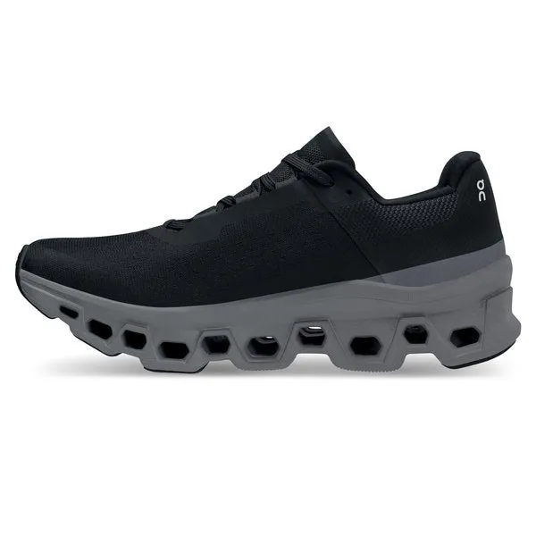 On Women's Cloudmonster Running Shoes - Black/Magnet