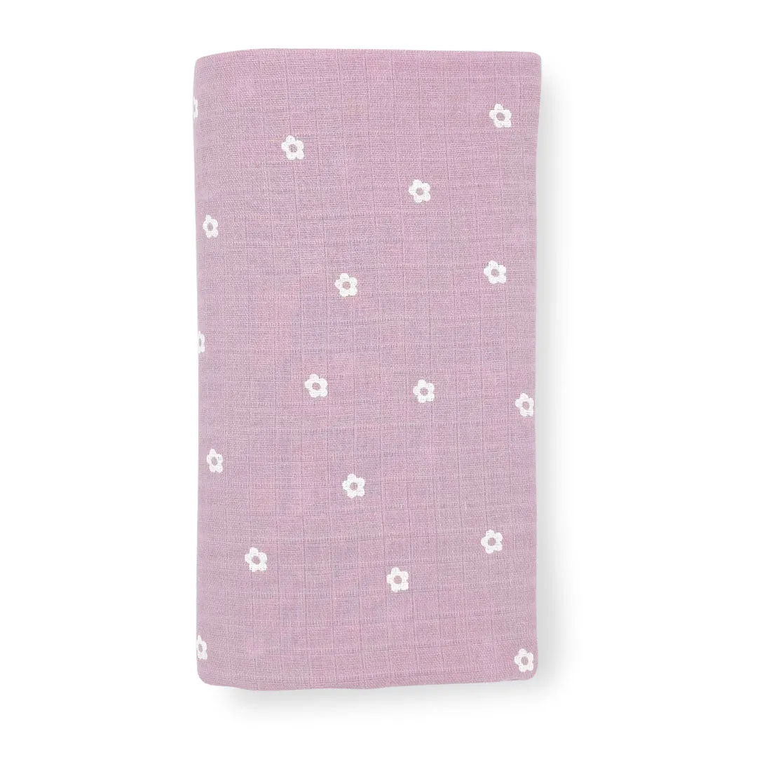 Organic Cotton Muslin Swaddle/Blanket -Solid Lavender Towel