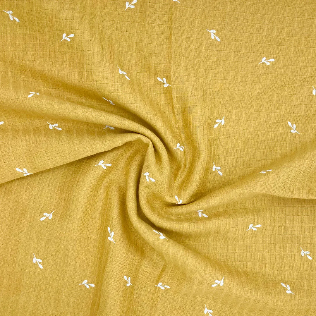 Organic Cotton Muslin Swaddle/Blanket  -Solid Mustard Yellow Towel