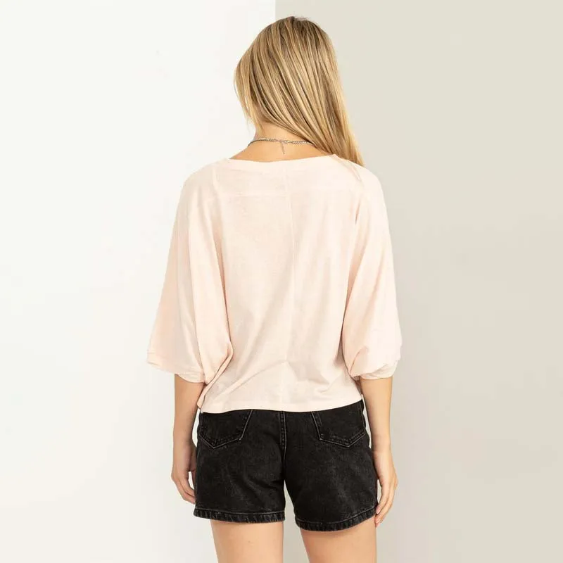 Oversized Drop Shoulder Cropped Basic Tee