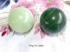 Pair Jade Yin Yang Ben Wa Kegel Yoni Balls Drilled with Hole