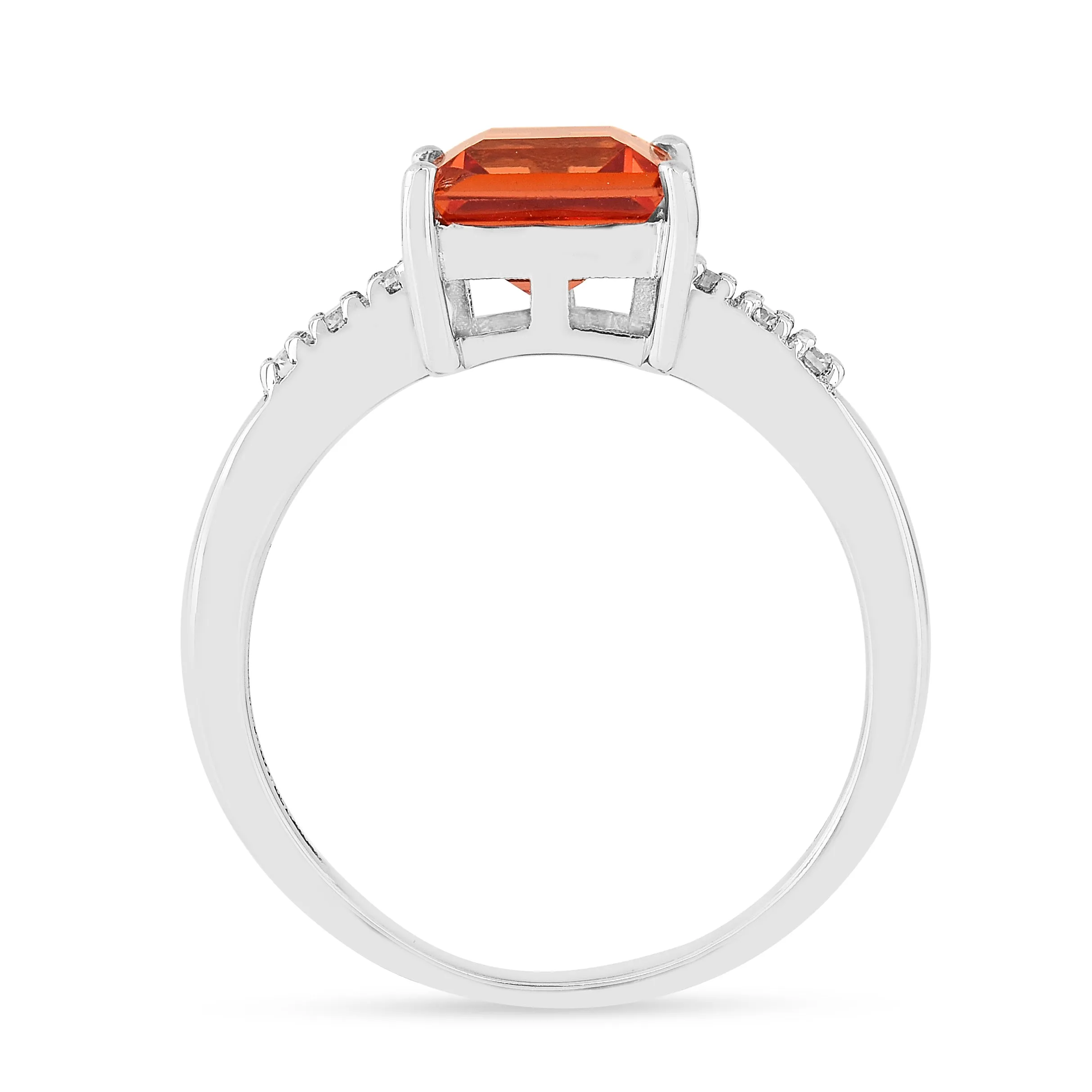 Peach Sapphire Square Ring