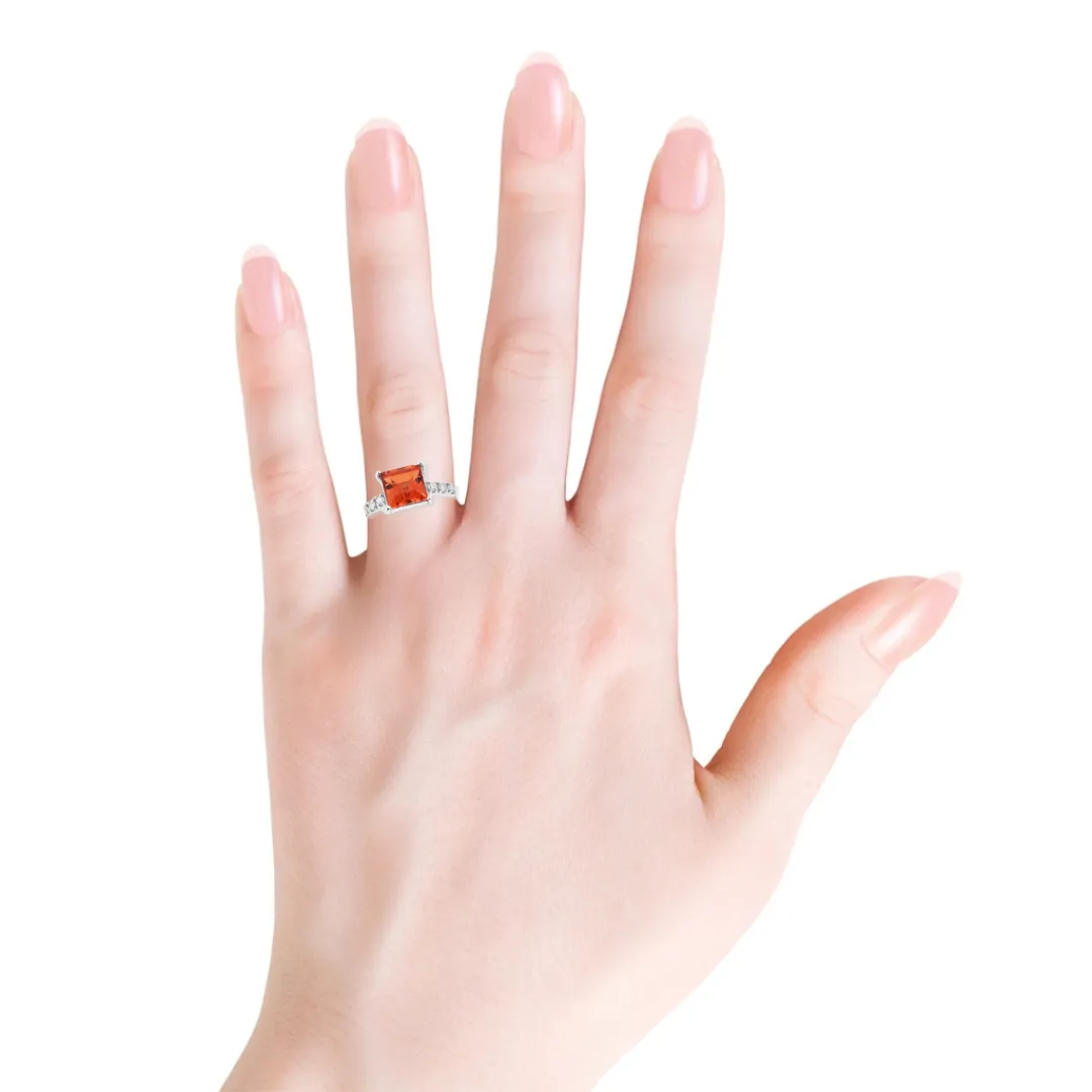 Peach Sapphire Square Ring