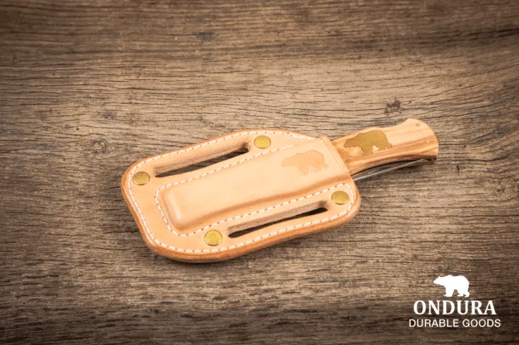 Pocket Knife with Pancake Holster, Tan