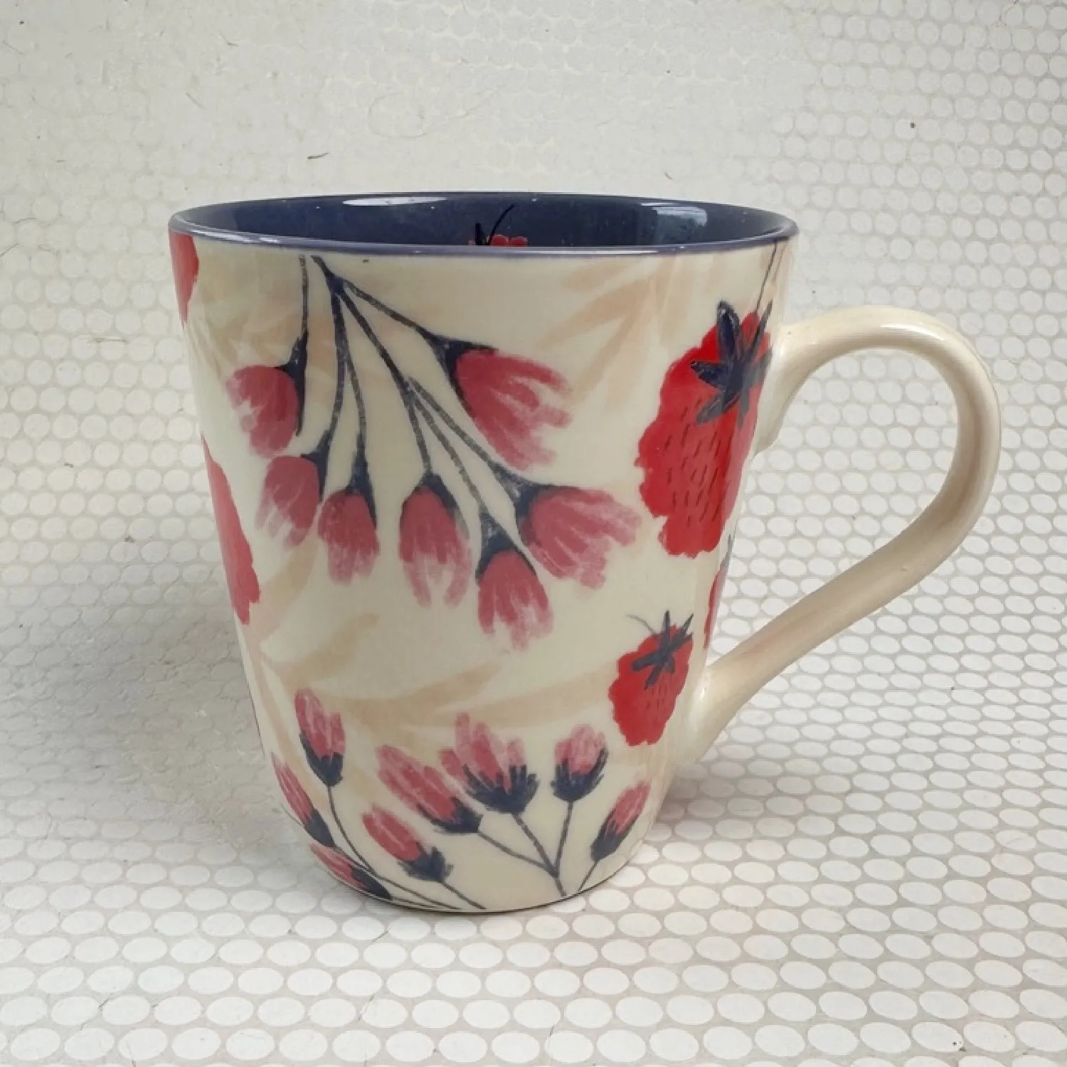 Raspberry and Floral Mug