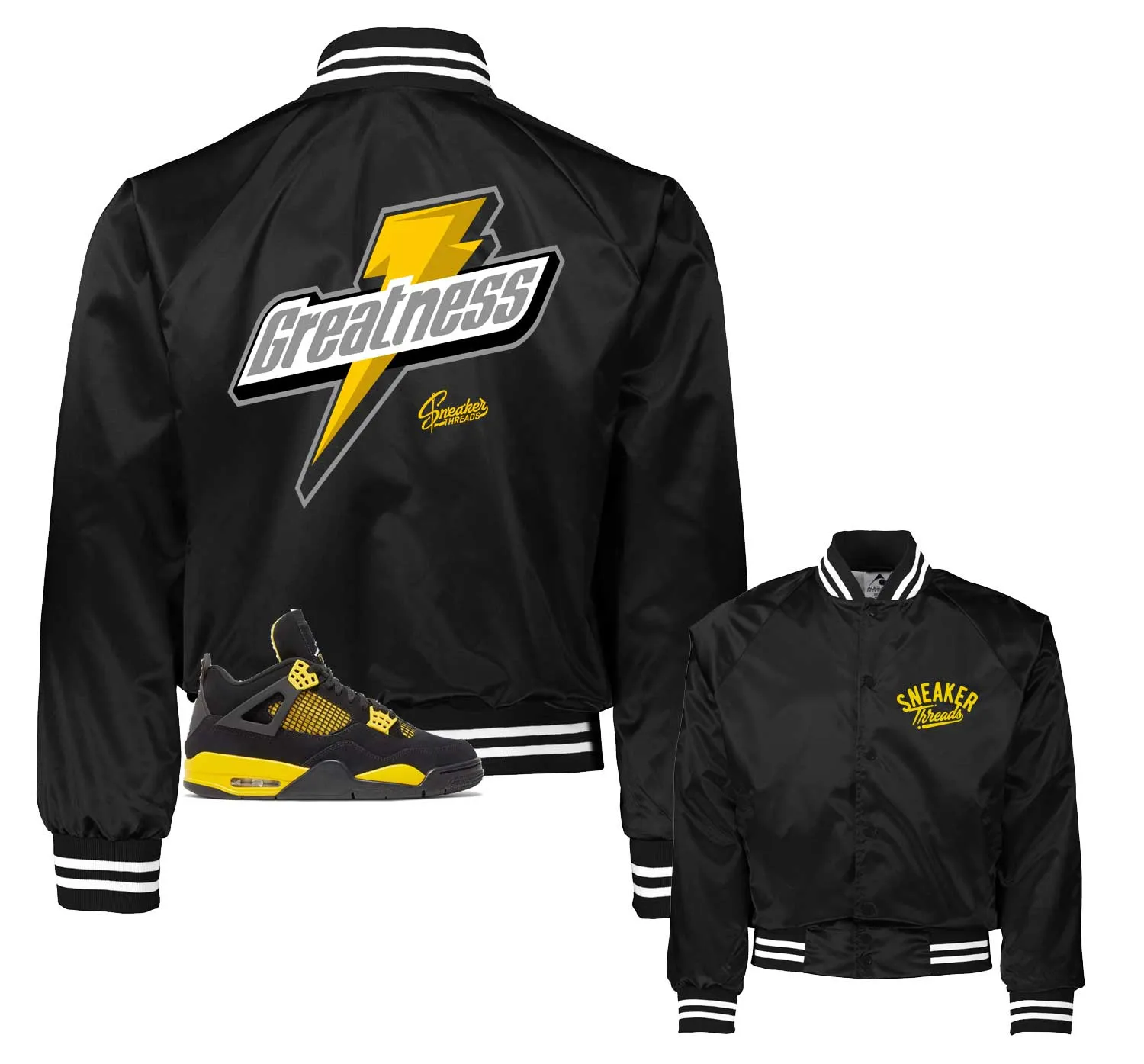 Retro 4 Thunder Greatness Satin Jacket