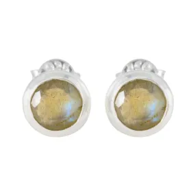 Riyo Cute Sterling Silver Earring For Demoiselle Labradorite Earring Bezel Setting Multi Earring Stud Earring