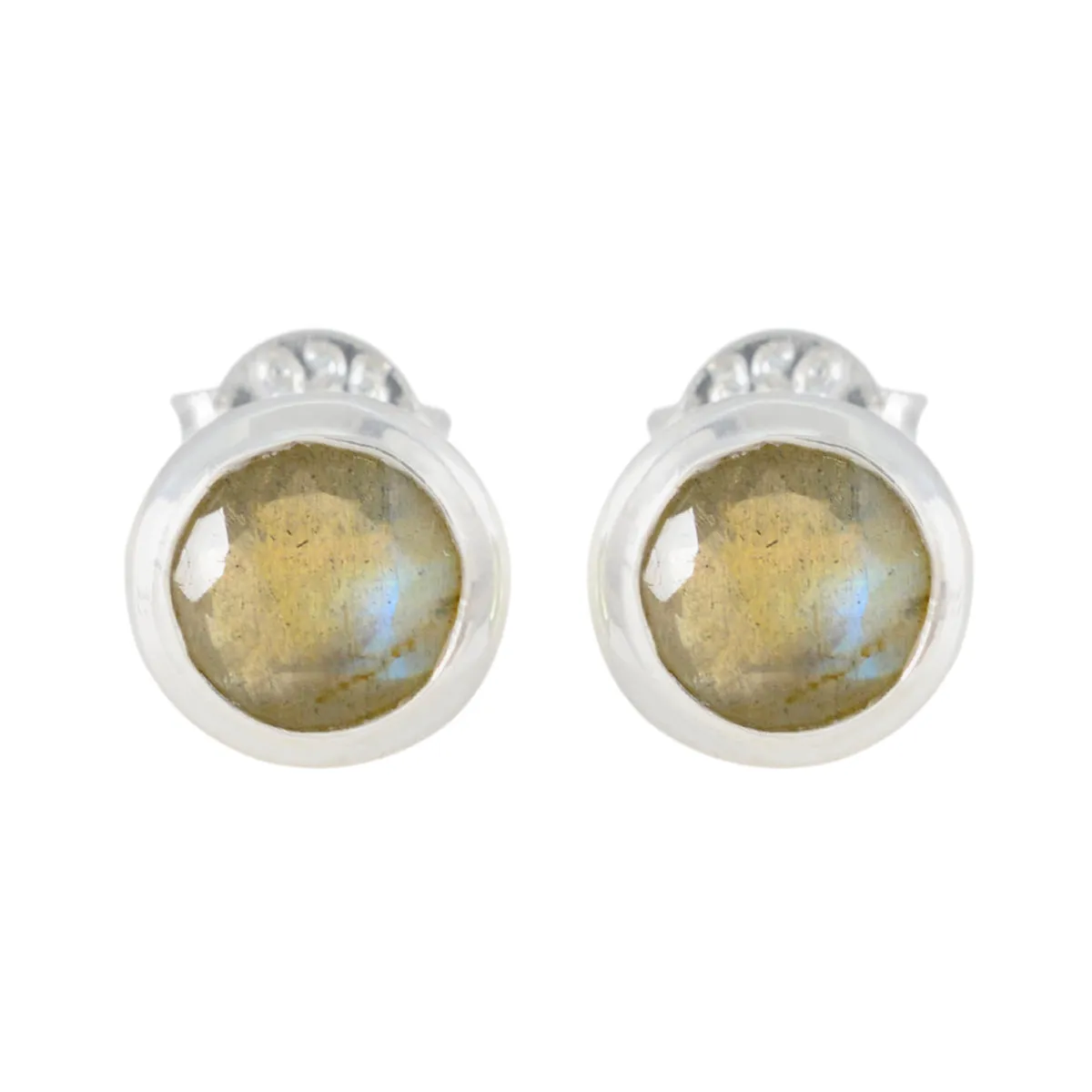 Riyo Cute Sterling Silver Earring For Demoiselle Labradorite Earring Bezel Setting Multi Earring Stud Earring