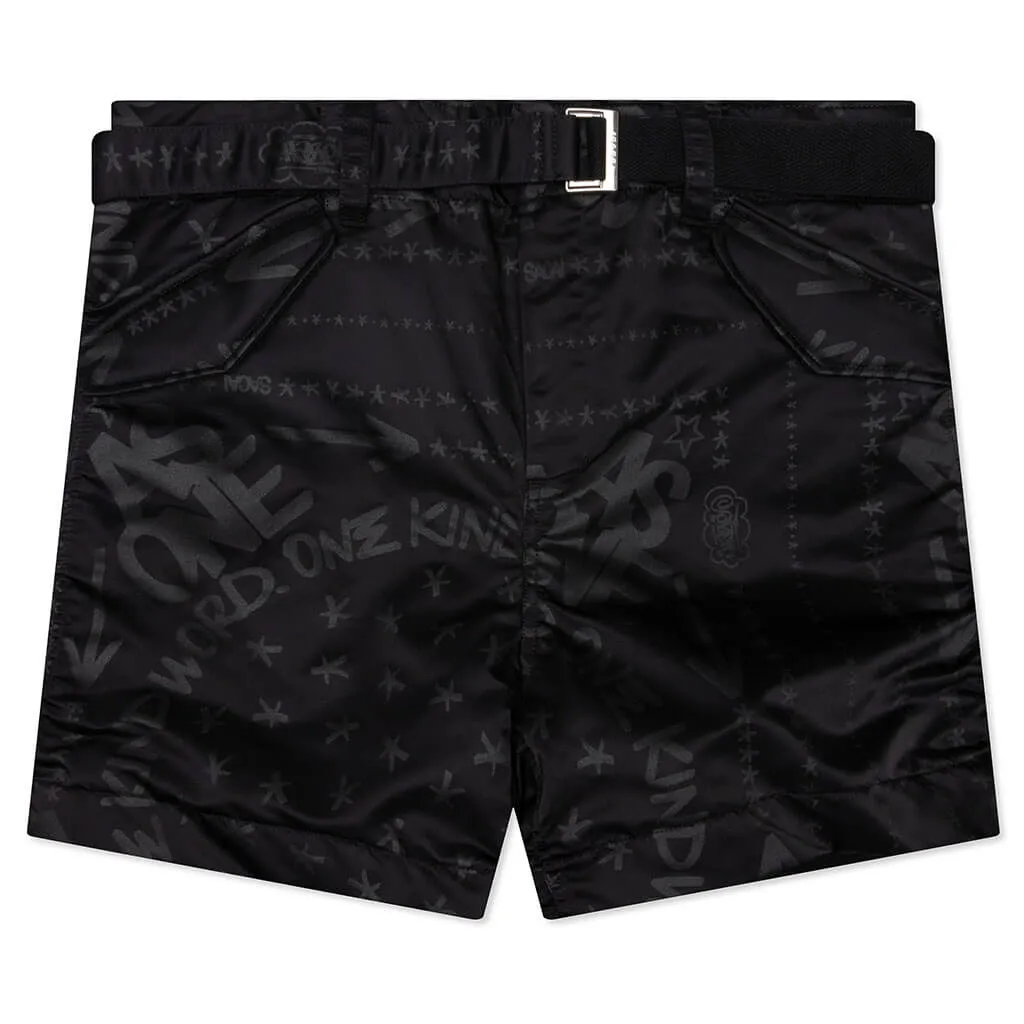 Sacai x Eric Haze / Bandana Print Shorts - Black