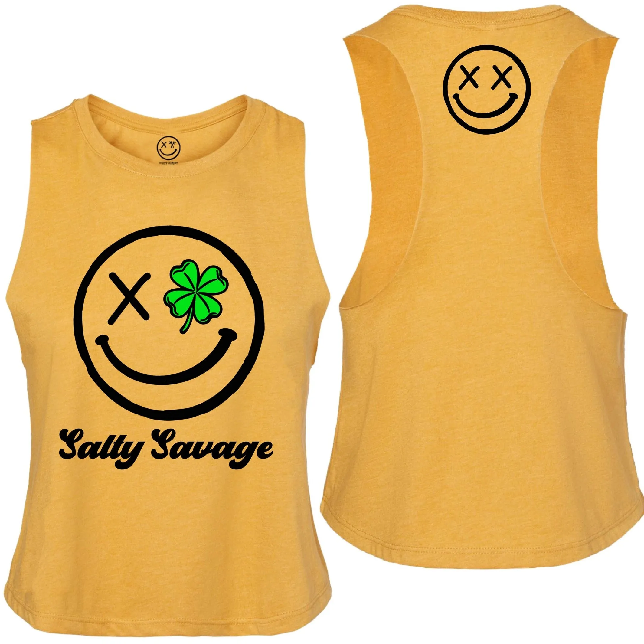 Salty Savage Ladies "Clover Eye" Flowy Crop Tank | St. Patrick's Day Edition