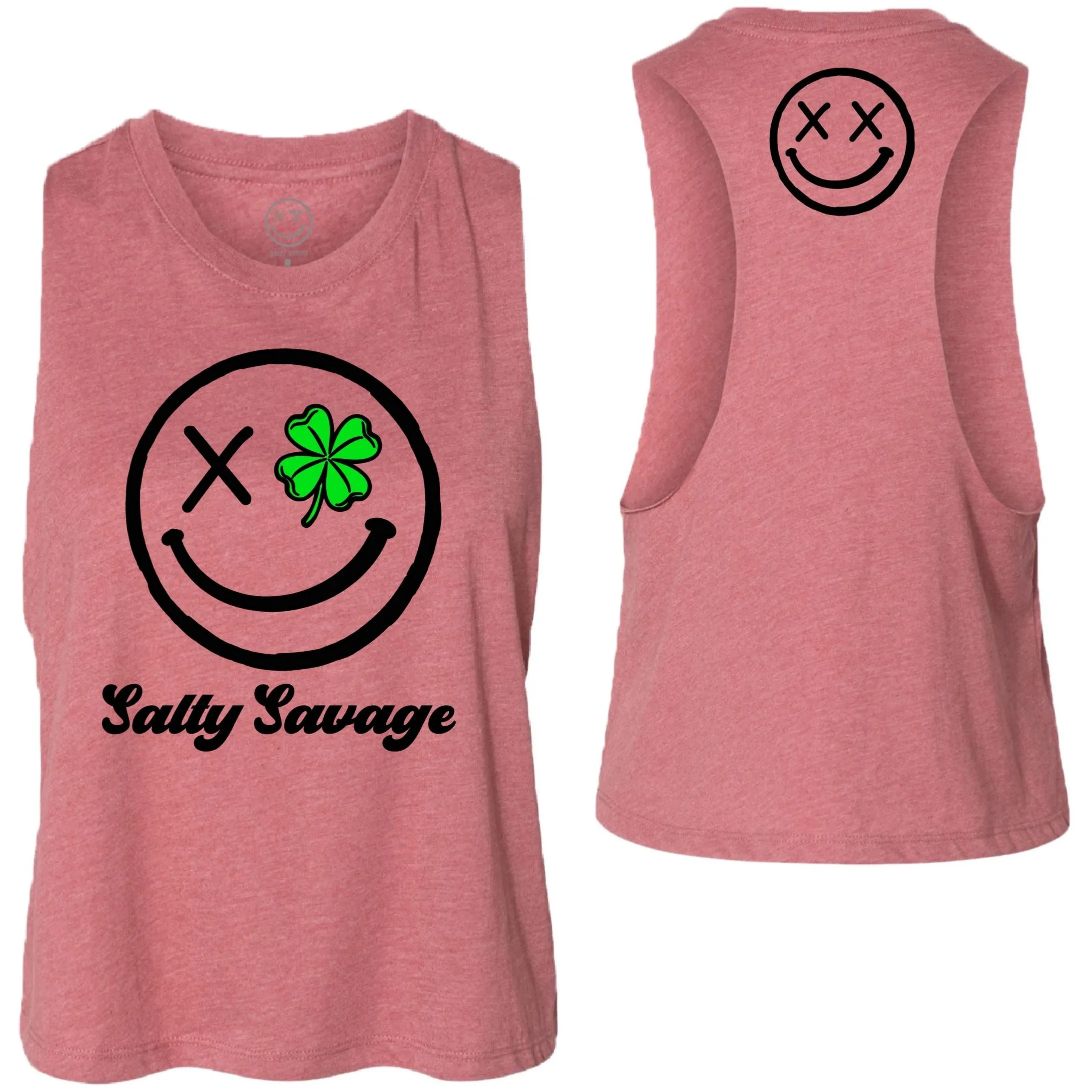 Salty Savage Ladies "Clover Eye" Flowy Crop Tank | St. Patrick's Day Edition