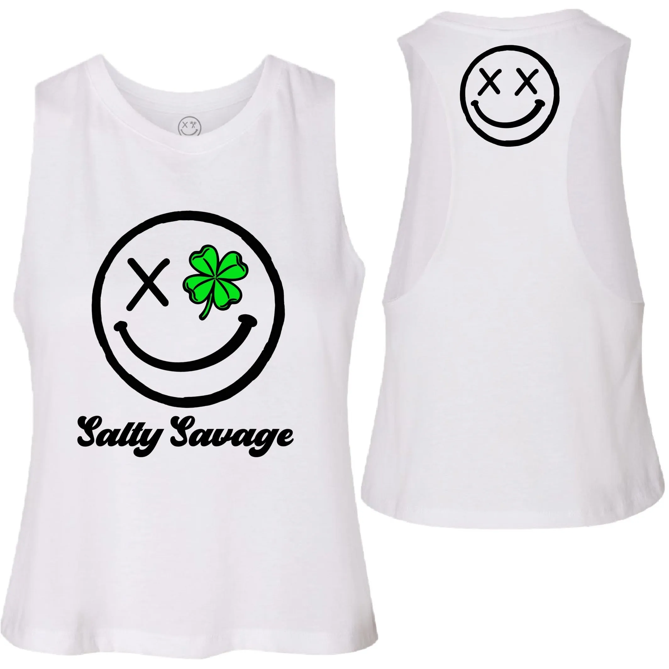 Salty Savage Ladies "Clover Eye" Flowy Crop Tank | St. Patrick's Day Edition