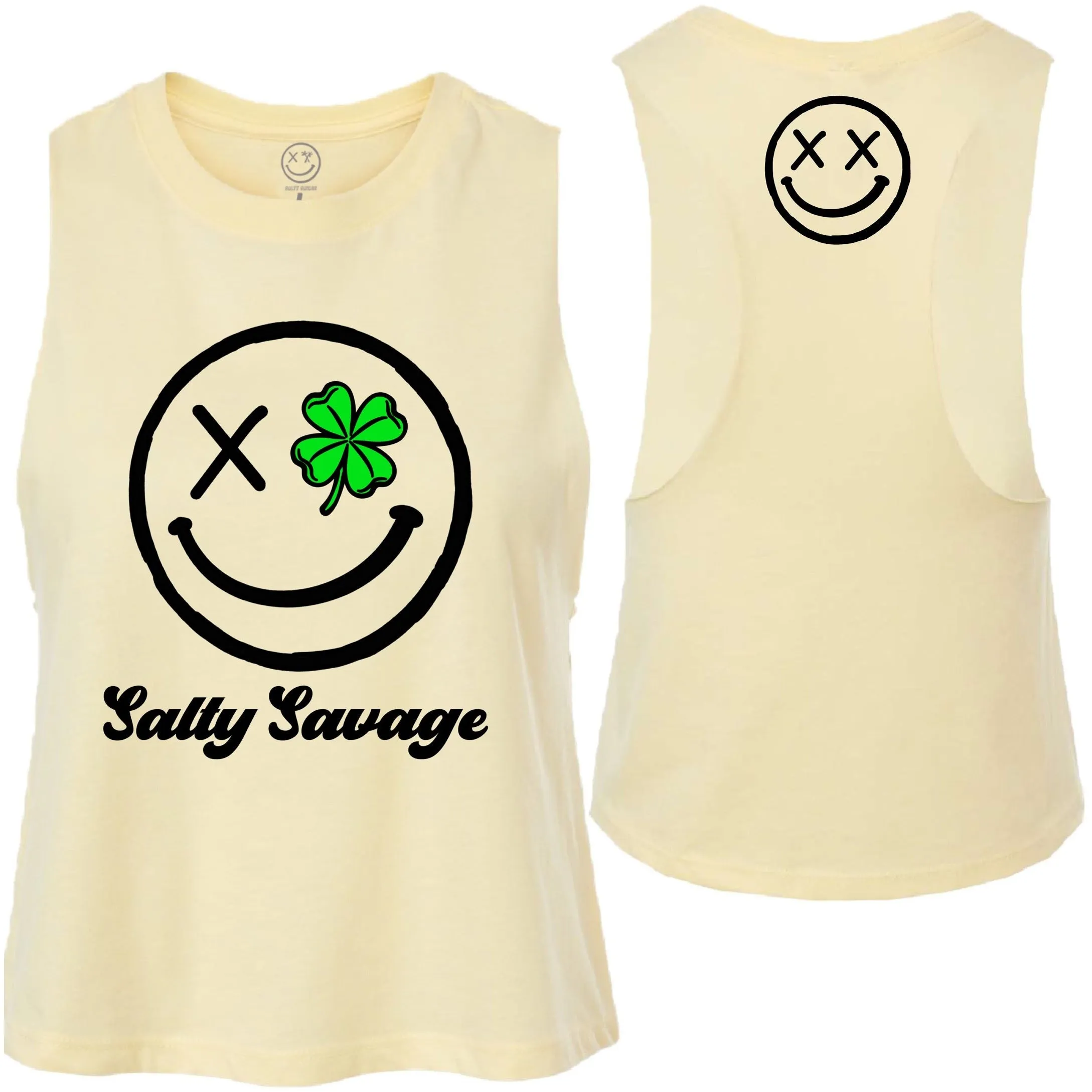 Salty Savage Ladies "Clover Eye" Flowy Crop Tank | St. Patrick's Day Edition