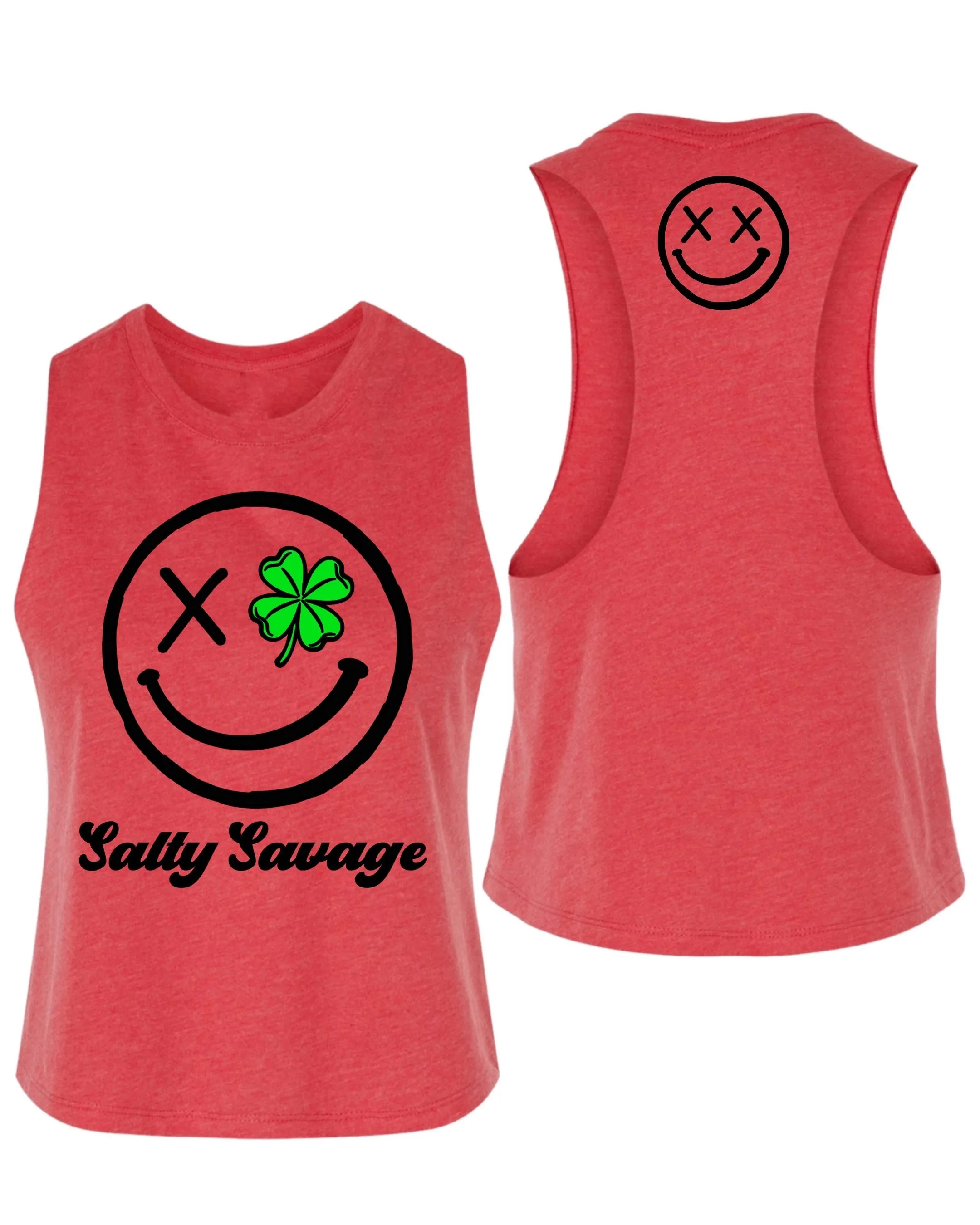 Salty Savage Ladies "Clover Eye" Flowy Crop Tank | St. Patrick's Day Edition