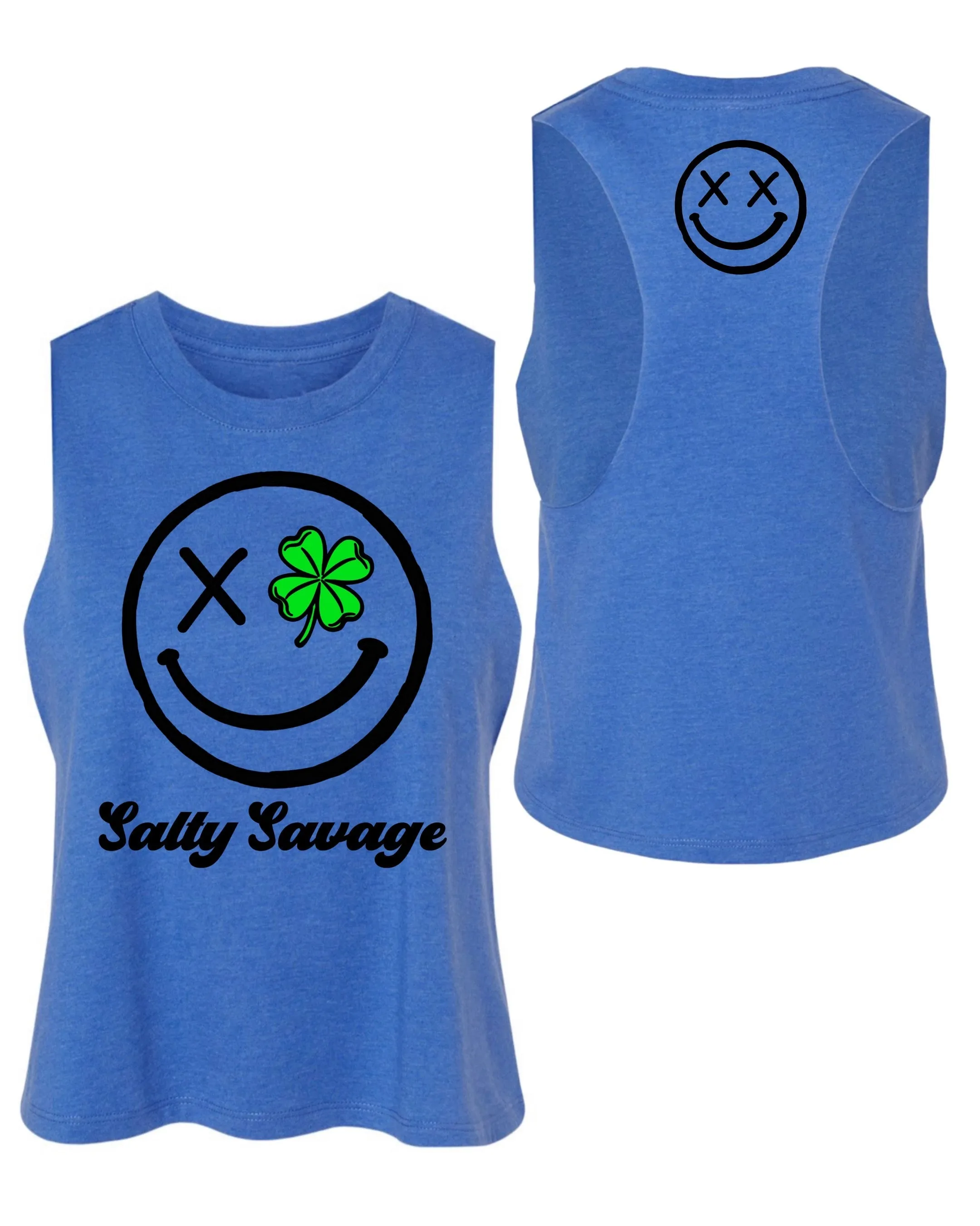 Salty Savage Ladies "Clover Eye" Flowy Crop Tank | St. Patrick's Day Edition