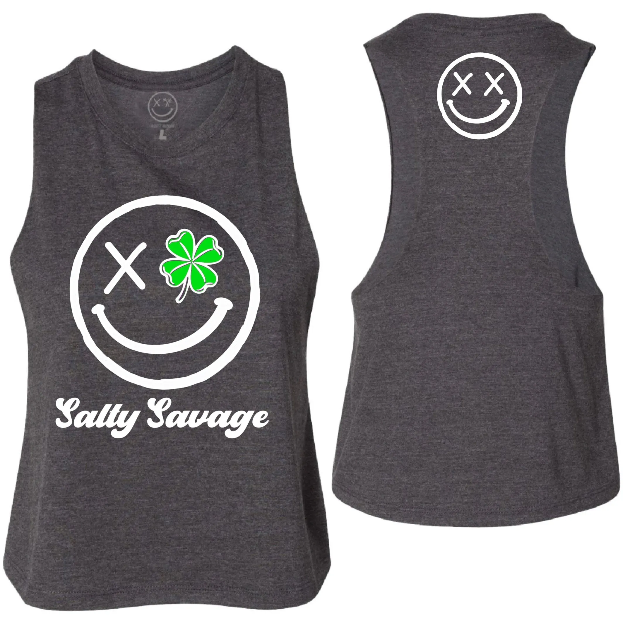 Salty Savage Ladies "Clover Eye" Flowy Crop Tank | St. Patrick's Day Edition